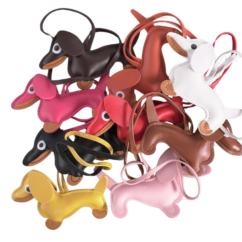 Dachshund Bag Charm Keychain Faux Leather Dog Mom Y2K Cottagecore Red NWT - Picture 10 of 11